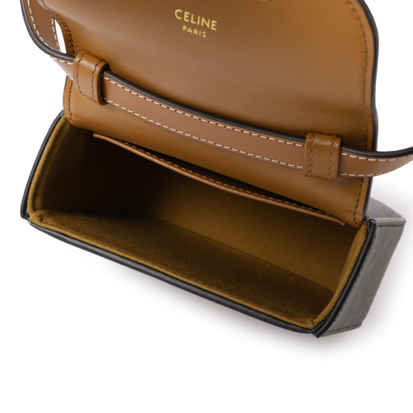 Celine Mini Claude Triomphe Canvas Shoulder Bag Brown - Picture 5 of 9